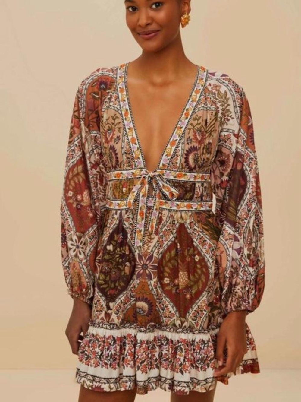 NWT FARM RIO Multicolor Romantic Nature Mini Dress